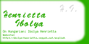 henrietta ibolya business card